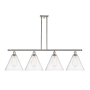 Innovations Lighting Berkshire 4 Light 50" Wide Linear Pendant Brushed Satin Nickel / Seedy