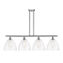 Innovations Lighting Bristol 4 Light 50" Wide Linear Pendant Brushed Satin Nickel / Clear