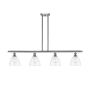 Innovations Lighting Bristol Glass 4 Light 48" Wide Linear Pendant with Shades Brushed Satin Nickel / Clear