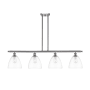 Innovations Lighting Bristol Glass 4 Light 48" Wide Linear Pendant Brushed Satin Nickel / Clear