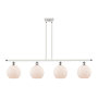 Innovations Lighting Athens 4 Light 48" Wide Linear Pendant with Shade White and Polished Chrome / Matte White