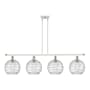 Innovations Lighting Athens 4 Light 48" Wide Linear Pendant White and Polished Chrome / Clear Deco Swirl