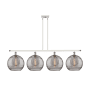 Innovations Lighting Athens Deco Swirl 4 Light 50" Wide Linear Chandelier White Polished Chrome