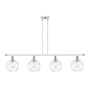 Innovations Lighting Athens 4 Light 48" Wide Linear Pendant with Shade White and Polished Chrome / Clear Water Glass