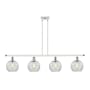 Innovations Lighting Athens 4 Light 48" Wide Linear Pendant with Shade White and Polished Chrome / Clear