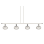 Innovations Lighting Ithaca 4 Light 48" Wide Linear Pendant with Shades White Polished Chrome / Clear Ithaca
