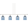 Innovations Lighting Bella 4 Light 48" Wide Linear Pendant White Polished Chrome / Princess Blue