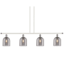 Innovations Lighting Bella 4 Light 48" Wide Linear Pendant White Polished Chrome / Light Smoke