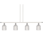 Innovations Lighting Bridal Veil 4 Light 48" Wide Linear Pendant White Polished Chrome / Clear