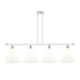 Innovations Lighting Berkshire 4 Light 50" Wide Linear Pendant White and Polished Chrome / Matte White
