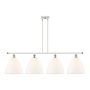 Innovations Lighting Bristol 4 Light 50" Wide Linear Pendant White and Polished Chrome / Matte White