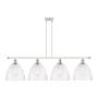 Innovations Lighting Bristol 4 Light 50" Wide Linear Pendant White and Polished Chrome / Seedy