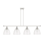 Innovations Lighting Bristol Glass 4 Light 48" Wide Linear Pendant White and Polished Chrome / Seedy