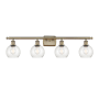 Innovations Lighting Athens 4 Light 36" Wide Vanity Light with Shade Antique Brass / Seedy