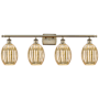 Innovations Lighting Preston 4 Light 37" Wide Vanity Light Antique Brass / Mercury