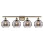 Innovations Lighting Rochester 4 Light 38" Wide Vanity Light Antique Brass / Smoked