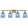 Innovations Lighting Bella 4 Light 36" Wide Vanity Light Antique Brass / Princess Blue