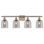 Innovations Lighting Bella 4 Light 36" Wide Vanity Light Antique Brass / Light Smoke
