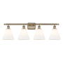 Innovations Lighting Berkshire 4 Light 38" Wide Vanity Light Antique Brass / Matte White