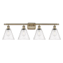 Innovations Lighting Berkshire 4 Light 38" Wide Vanity Light Antique Brass / Seedy