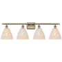 Innovations Lighting Bristol Natural 4 Light 38" Wide Vanity Light Antique Brass / Natural