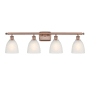 Innovations Lighting Castile 4 Light 36" Wide Bathroom Vanity Light Antique Copper / White