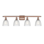 Innovations Lighting Castile 4 Light 36" Wide Bathroom Vanity Light Antique Copper / Clear