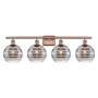 Innovations Lighting Rochester 4 Light 38" Wide Vanity Light Antique Copper / Smoked