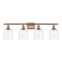 Innovations Lighting Bella 4 Light 36" Wide Vanity Light Antique Copper / Clear