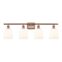 Innovations Lighting Bella 4 Light 36" Wide Vanity Light Antique Copper / Gloss White