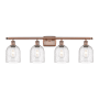 Innovations Lighting Bella 4 Light 36" Wide Vanity Light Antique Copper / Seedy