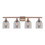 Innovations Lighting Bella 4 Light 36" Wide Vanity Light Antique Copper / Light Smoke