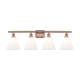 Innovations Lighting Berkshire 4 Light 38" Wide Vanity Light Antique Copper / Matte White