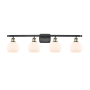 Innovations Lighting Athens 4 Light 36" Wide Vanity Light with Shade Black Antique Brass / Matte White