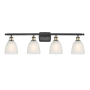 Innovations Lighting Castile 4 Light 36" Wide Bathroom Vanity Light Black Antique Brass / White