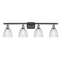 Innovations Lighting Castile 4 Light 36" Wide Bathroom Vanity Light Black Antique Brass / Clear