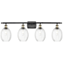 Innovations Lighting Preston 4 Light 37" Wide Vanity Light Black Antique Brass / Clear