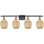 Innovations Lighting Preston 4 Light 37" Wide Vanity Light Black Antique Brass / Mercury