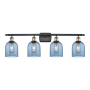 Innovations Lighting Bella 4 Light 36" Wide Vanity Light Black Antique Brass / Princess Blue