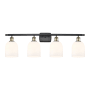 Innovations Lighting Bella 4 Light 36" Wide Vanity Light Black Antique Brass / Gloss White
