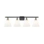 Innovations Lighting Berkshire 4 Light 38" Wide Vanity Light Black Antique Brass / Matte White