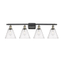 Innovations Lighting Berkshire 4 Light 38" Wide Vanity Light Black Antique Brass / Seedy