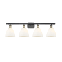 Innovations Lighting Bristol Glass 4 Light 38" Wide Vanity Light Black Antique Brass / Matte White