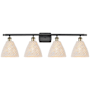 Innovations Lighting Bristol Natural 4 Light 38" Wide Vanity Light Black Antique Brass / Natural
