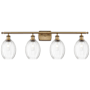 Innovations Lighting Preston 4 Light 37" Wide Vanity Light Brushed Brass / Clear