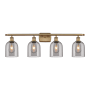 Innovations Lighting Bella 4 Light 36" Wide Vanity Light Brushed Brass / Light Smoke