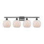 Innovations Lighting Farmhouse Rope 4 Light 36" Wide Bathroom Vanity Light Matte Black / White