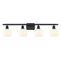 Innovations Lighting White Venetian 4 Light 36" Wide Vanity Light Matte Black / White Venetian