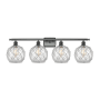 Innovations Lighting Farmhouse Rope 4 Light 36" Wide Bathroom Vanity Light Matte Black / Clear / White