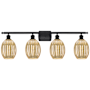 Innovations Lighting Preston 4 Light 37" Wide Vanity Light Matte Black / Mercury